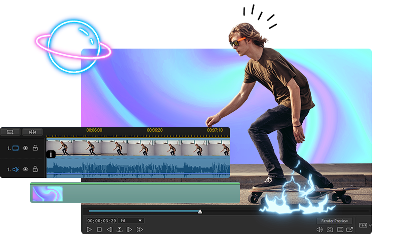 image showcasing PowerDirector 365 für Mac overall features