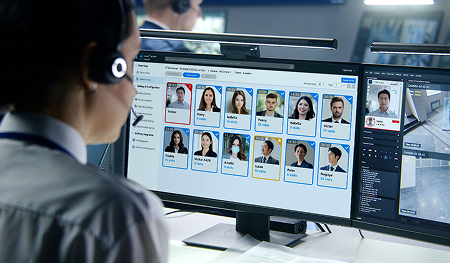 Watch up to 9 cameras live with a real-time face-event panel. Add-On