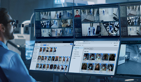 Watch up to 9 cameras live with a real-time face-event panel. Add-On