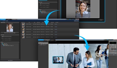Watch up to 9 cameras live with a real-time face-event panel. Add-On